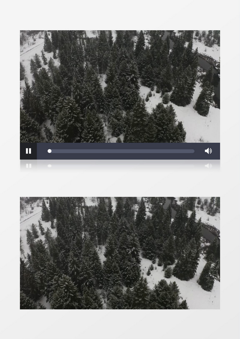 航拍冬季有河流的森林实拍视频素材