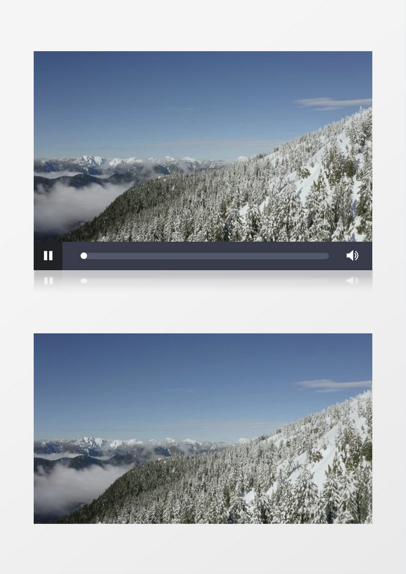 镜头推荐高空拍摄被雪覆盖的松树林实拍视频素材
