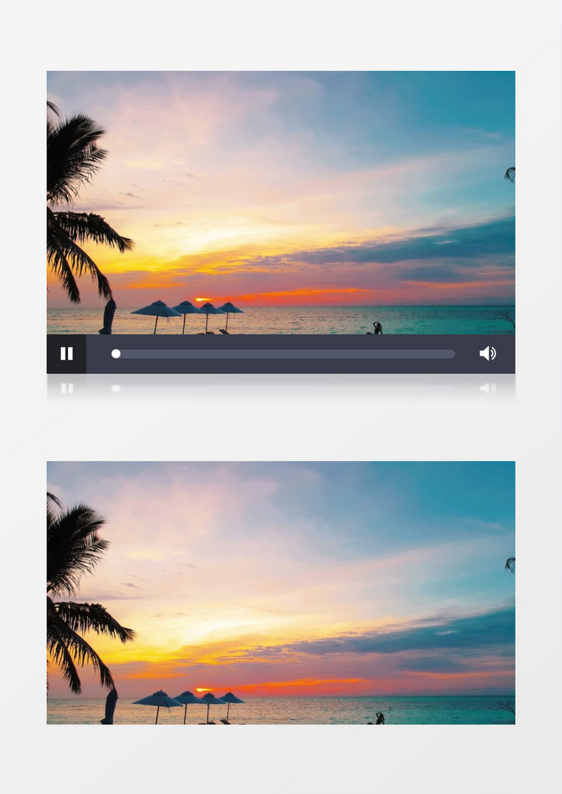 唯美的海边美丽的夕阳晚霞和沙滩实拍视频素材