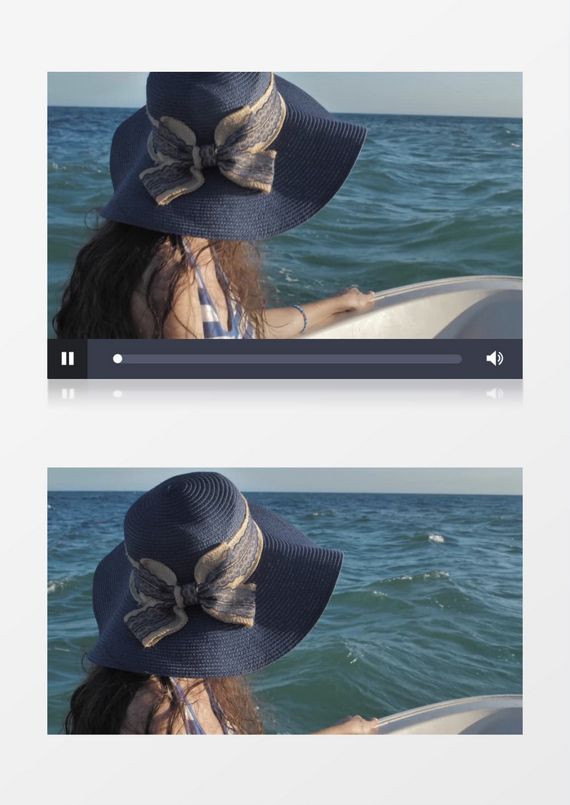 在游艇上看海的女人实拍视频素材