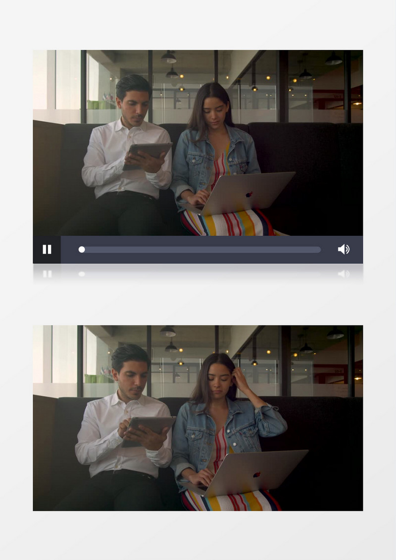 女孩抱着笔记本在跟同事沟通工作实拍视频素材