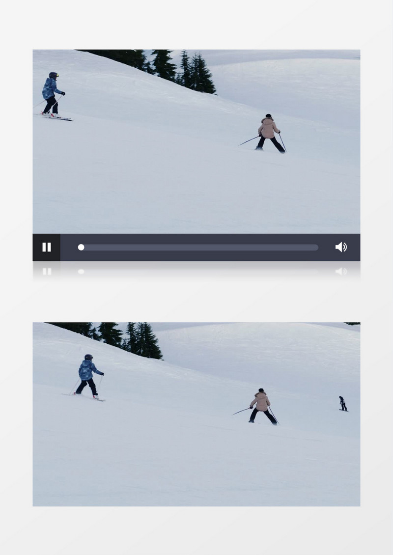 人们在雪地上滑雪实拍视频素材