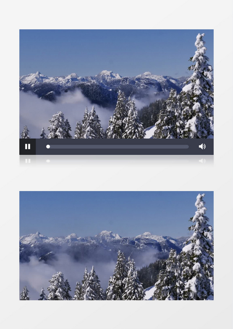 云层涌动下白雪覆盖的山脉实拍视频素材