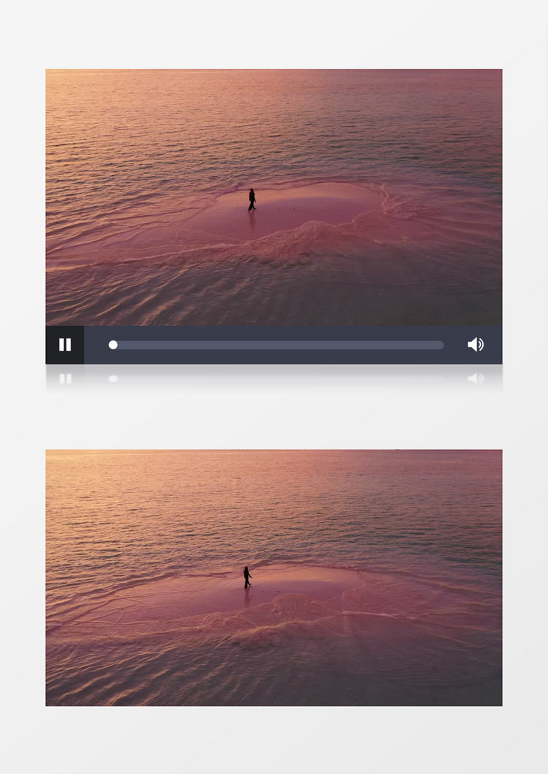 在海边沙滩漫步的女人剪影实拍视频素材
