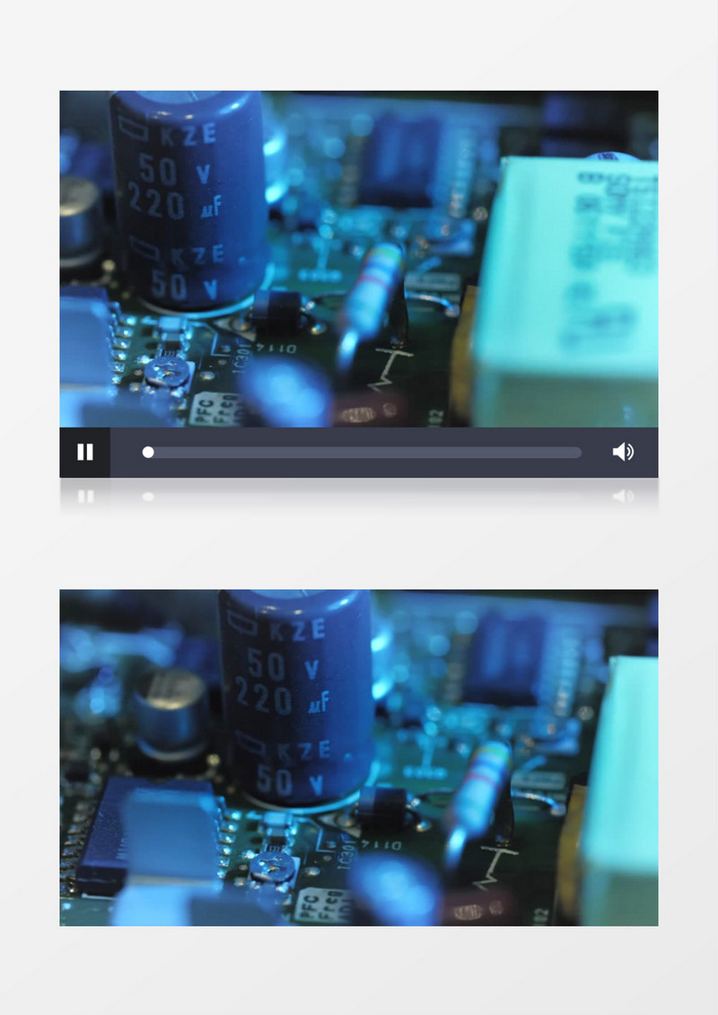 高清特写拍摄计算机主板带有各种微芯片实拍视频素材