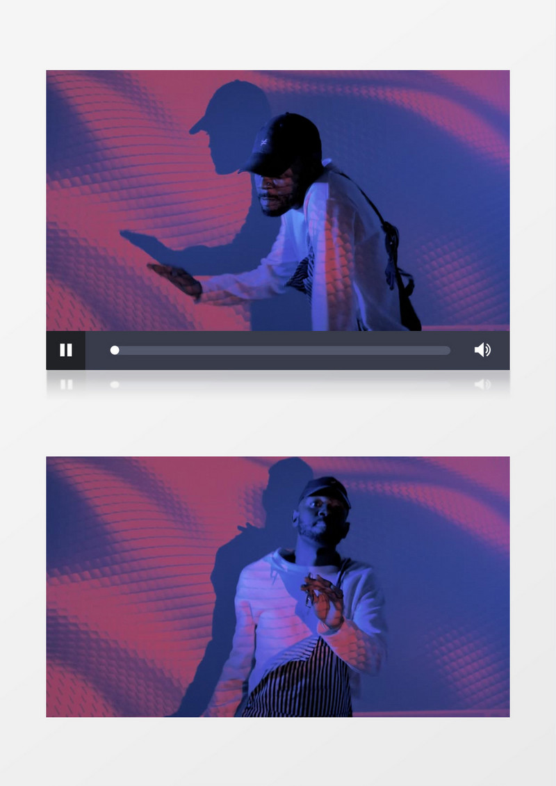 黑人男子在迷幻灯光下随着音乐舞蹈身体实拍视频