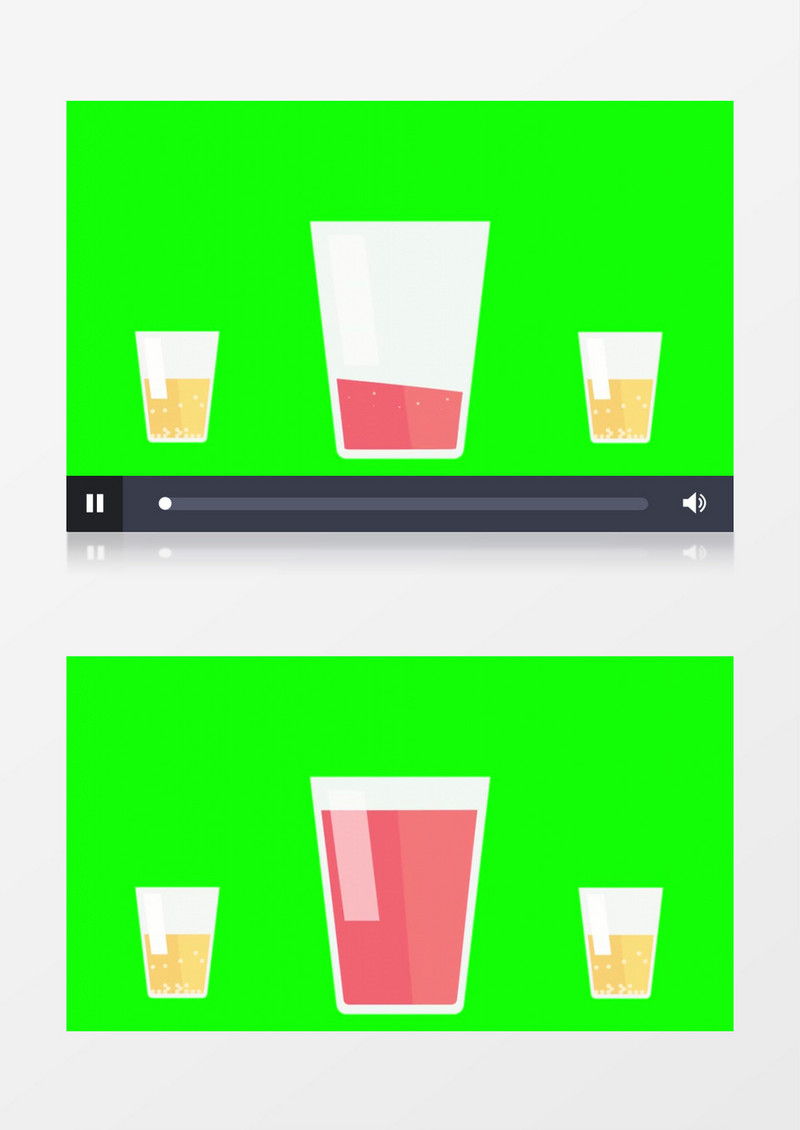 填满3个饮料玻璃的MG动画视频素材