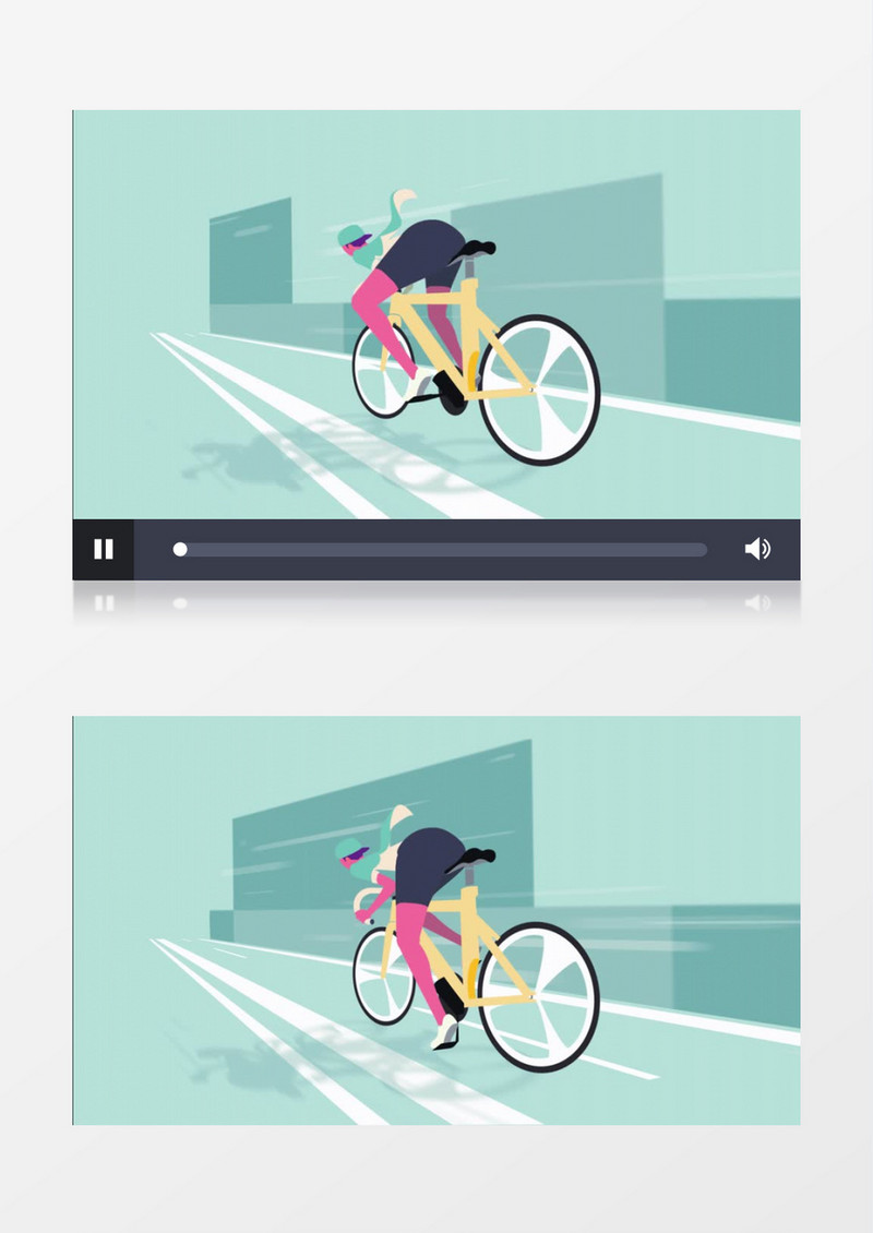快速移动的骑单车MG动画视频素材