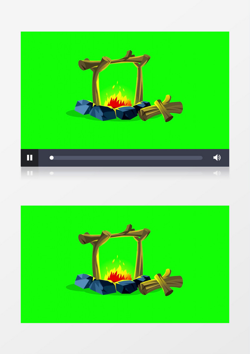 绿布下的篝火图标动画视频素材