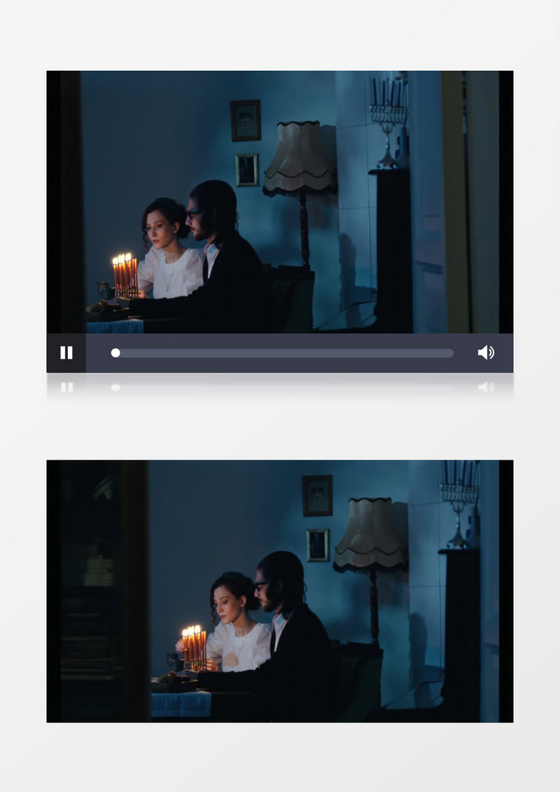 一对情侣在点蜡烛实拍视频素材