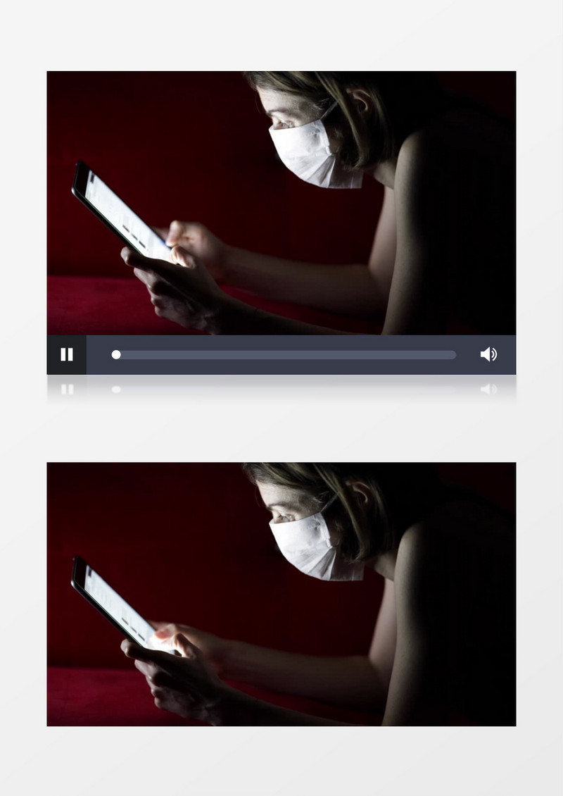 戴口罩的护士在玩手机实拍视频素材