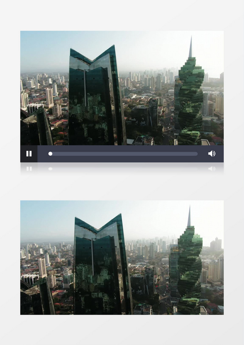 无人机拍摄宏伟的办公大楼实拍视频素材