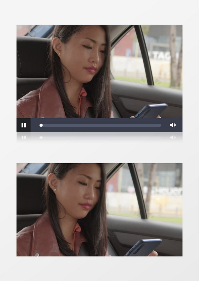 坐在车上工作的直发女人实拍视频素材