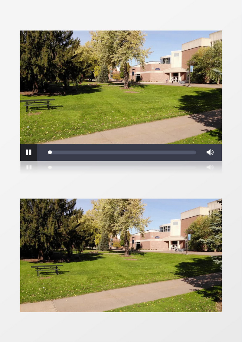 航拍校园地面的无人机画面实拍视频素材