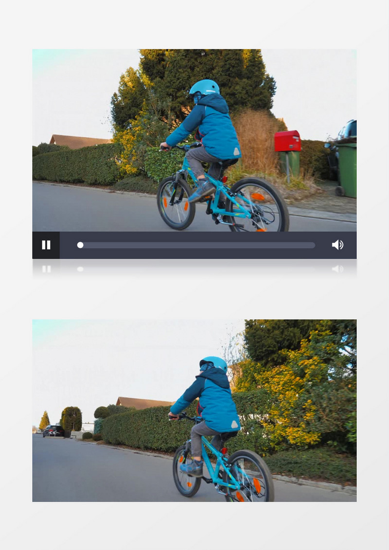 小男孩在骑自行车实拍视频素材