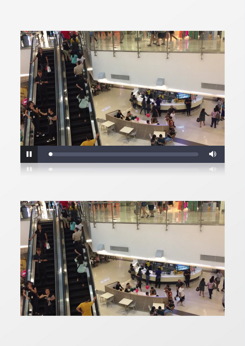 人们在扶梯上商场二楼实拍视频素材