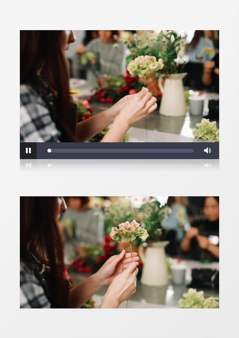 花艺师在插花实拍视频素材