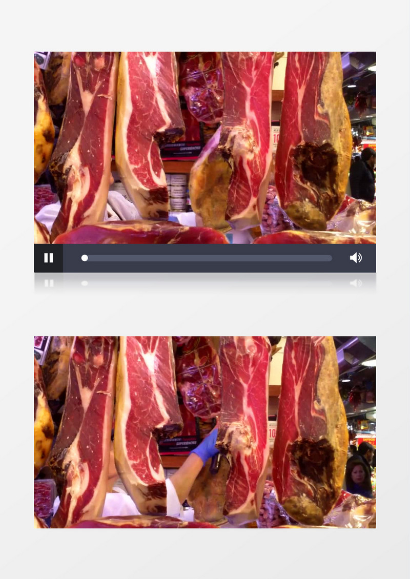 一个男人在切肉片实拍视频素材