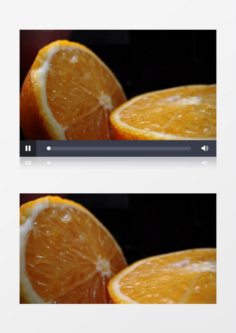 高清近焦拍摄切开的橙子实拍视频素材