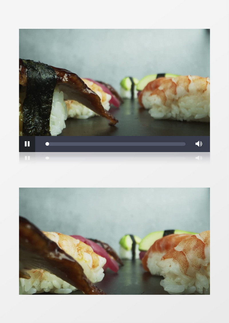 刚做好摆好的寿司实拍视频素材