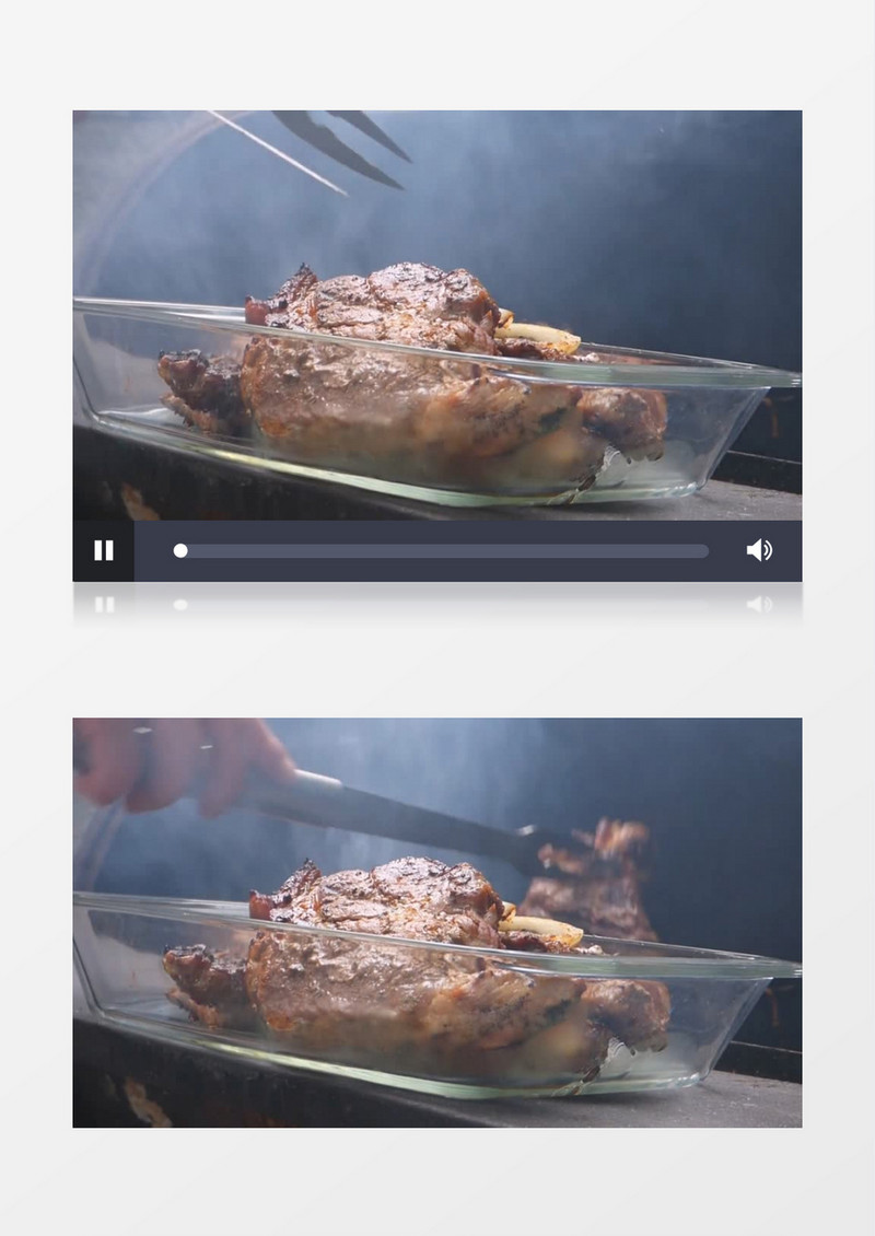 从锅里捞出炸好的肉实拍视频素材