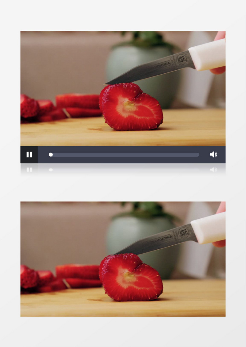 切开的草莓实拍视频素材
