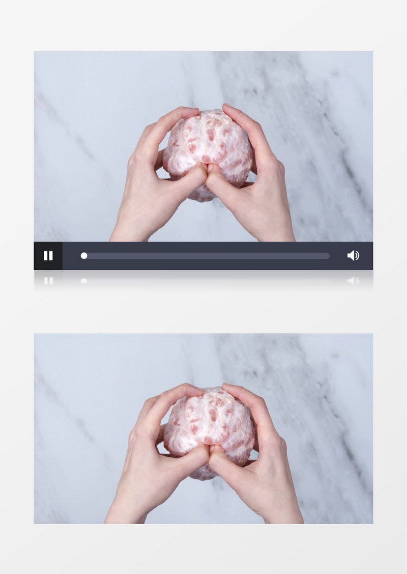 用手掰开剥好的柚子实拍视频素材