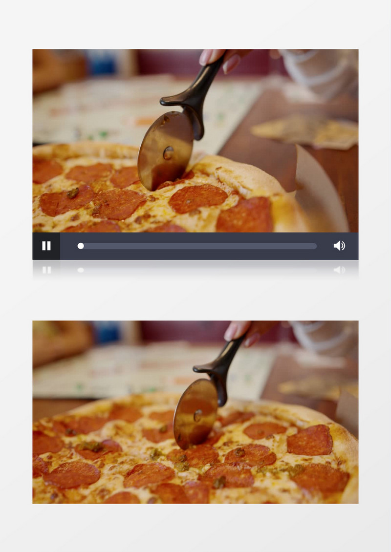 用滚刀切披萨实拍视频素材