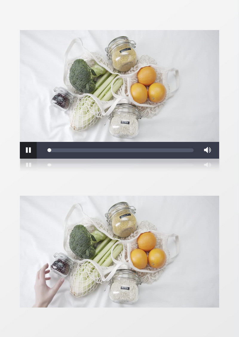 摆放整齐的蔬菜水果实拍视频素材