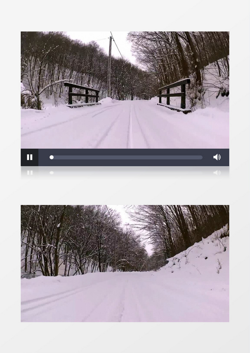 白雪银装的小路实拍视频素材