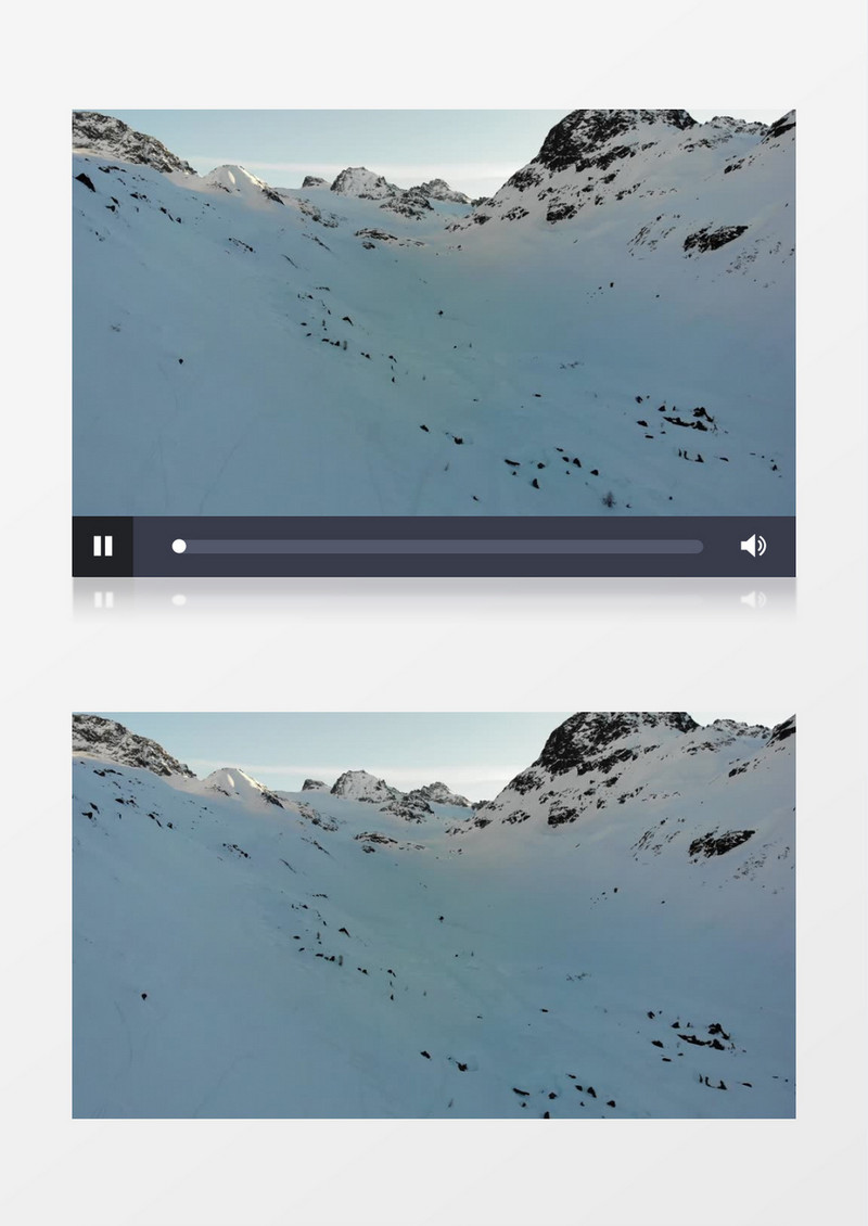 俯拍优美雪景实拍视频素材