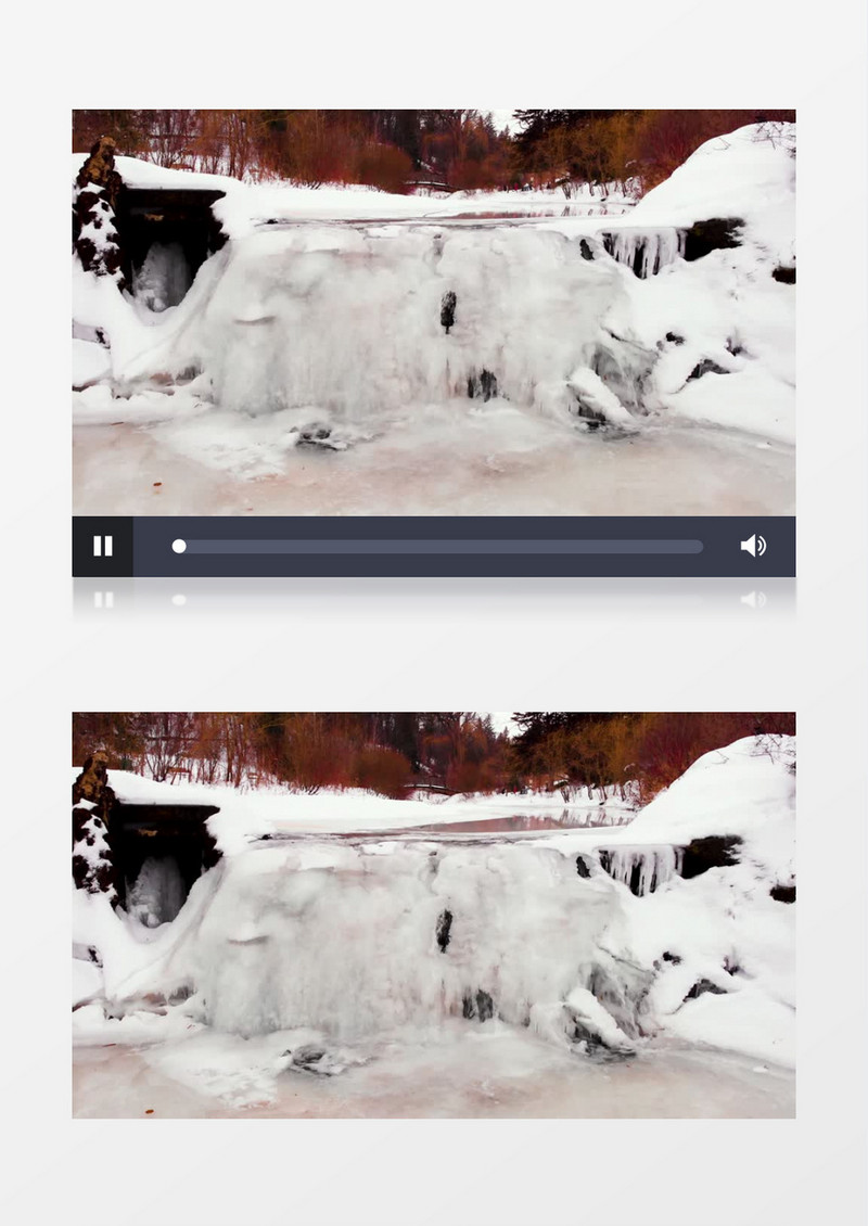 冰雪覆盖下的小溪实拍视频素材