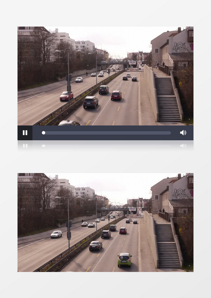 高清实拍车辆行驶过高架桥实拍视频素材