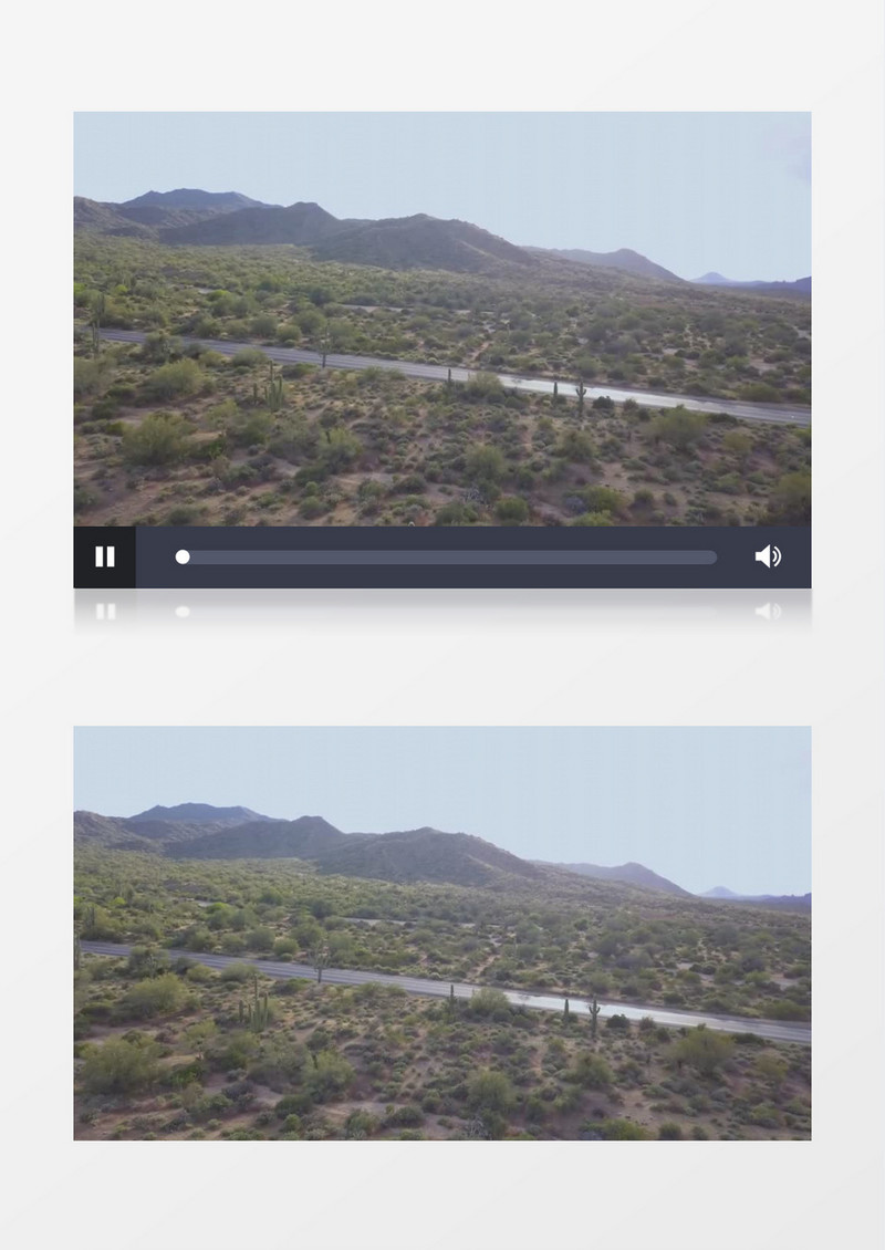 航拍车辆行驶而过的道路实拍视频素材