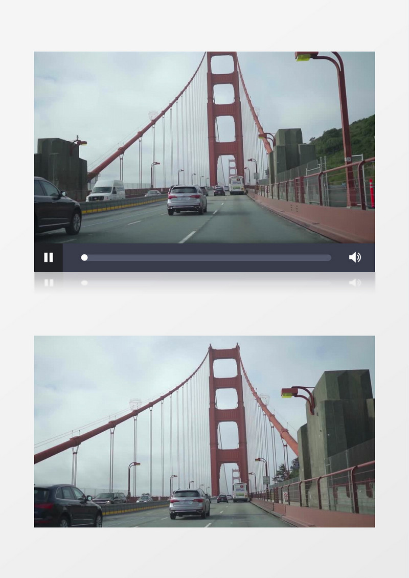 行车在大桥上的车流实拍视频素材