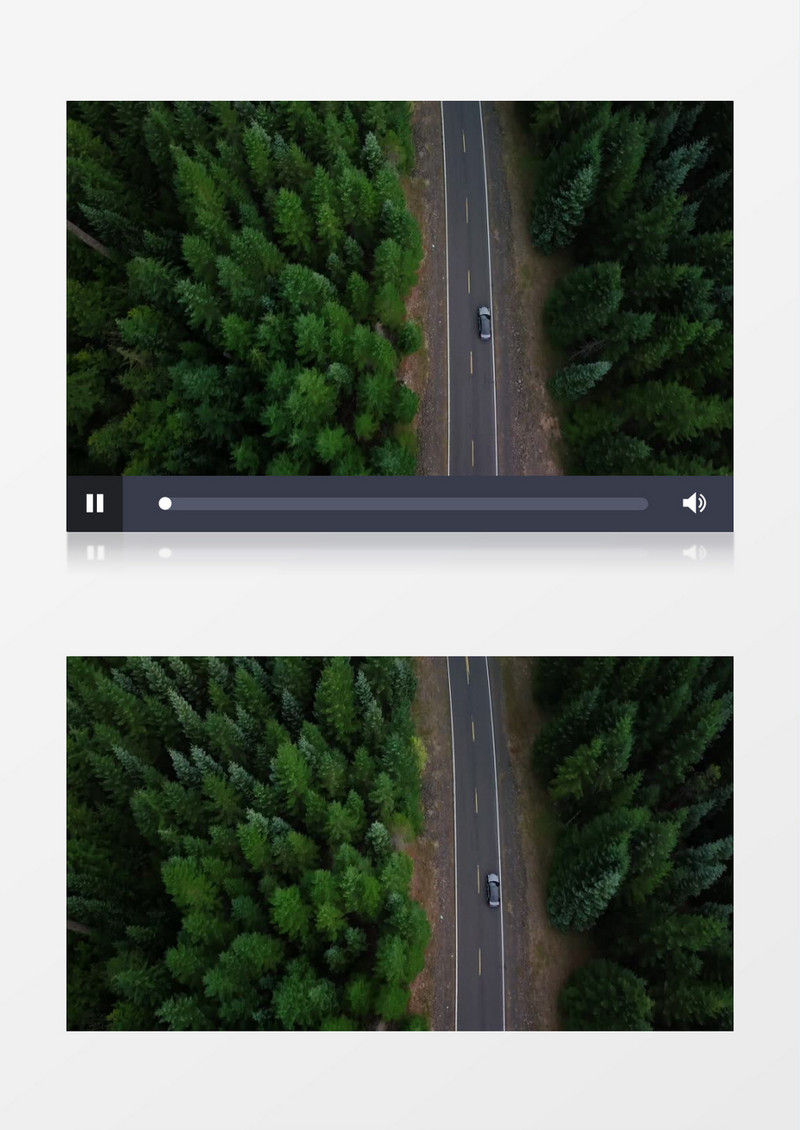 俯拍行驶在道路上的车辆实拍视频素材