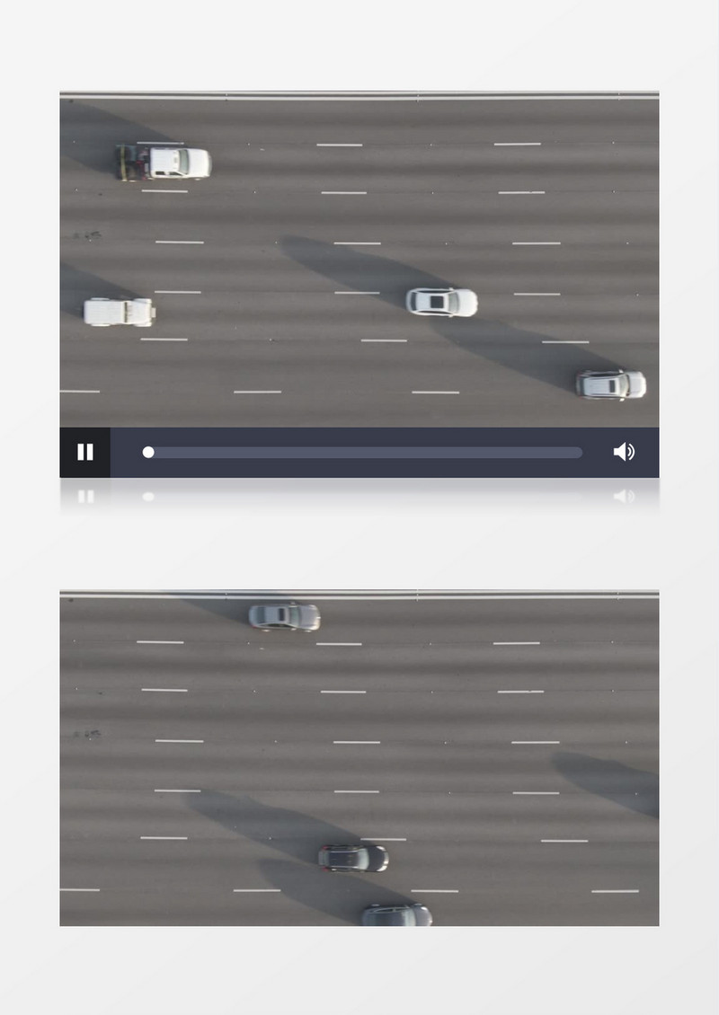 俯拍街道上行驶而过的汽车实拍视频素材