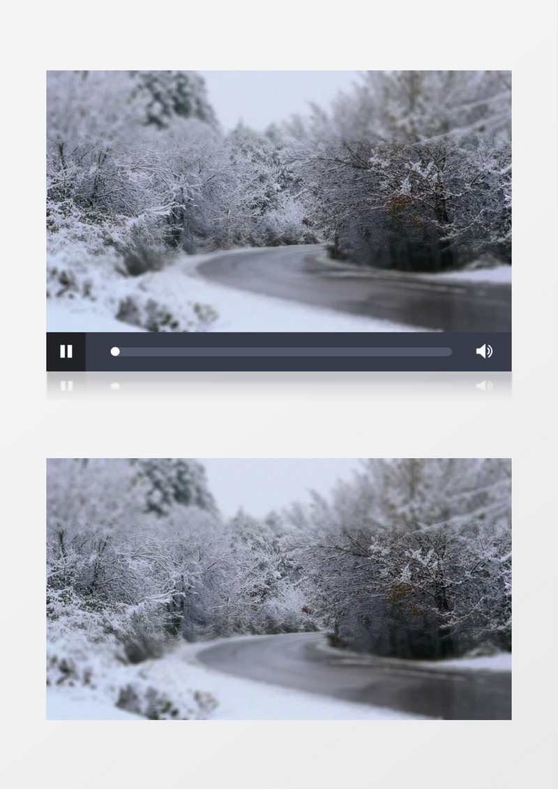 冬日下雪的街道车辆呼啸而过实拍视频素材