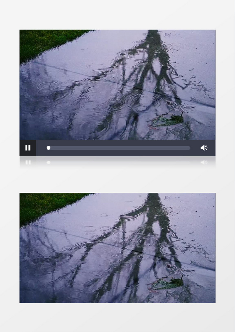 雨滴滴落在地面上实拍视频素材
