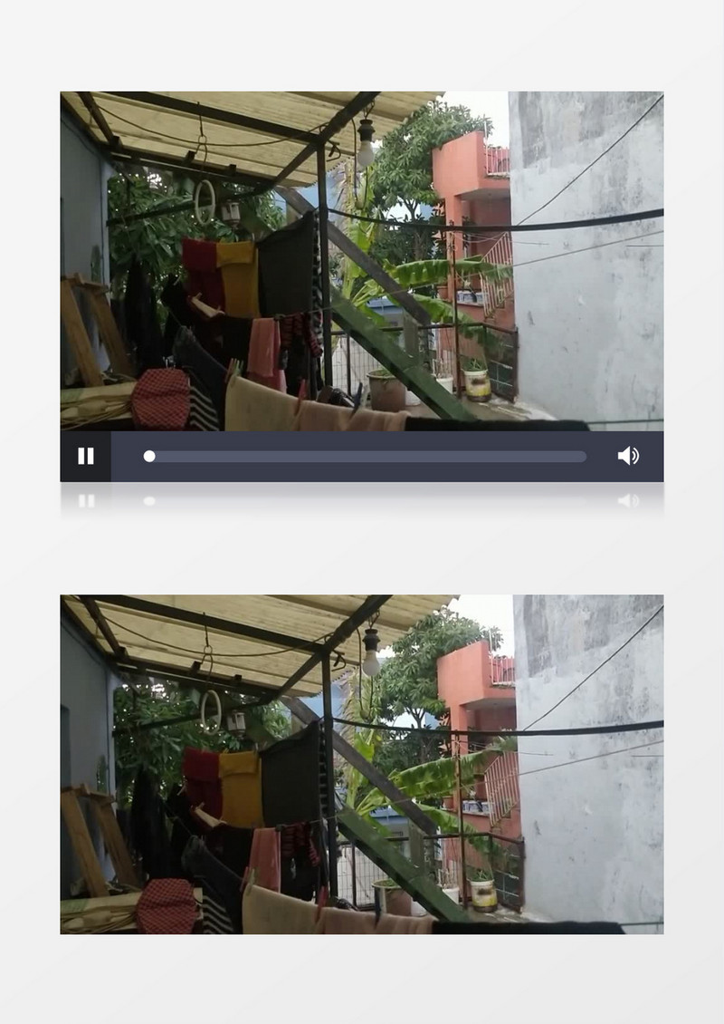 风雨中的楼道小景实拍视频素材