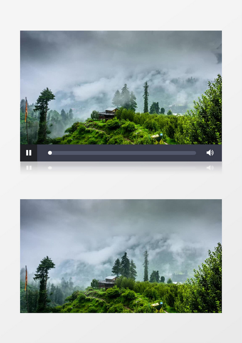 雨中的美丽山景实拍视频素材