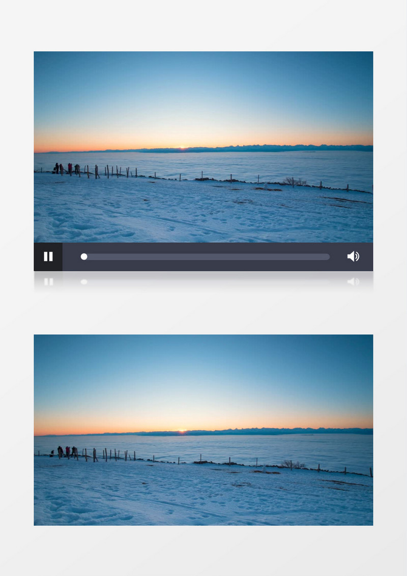延时拍摄冬季海边垂钓的人群实拍视频素材