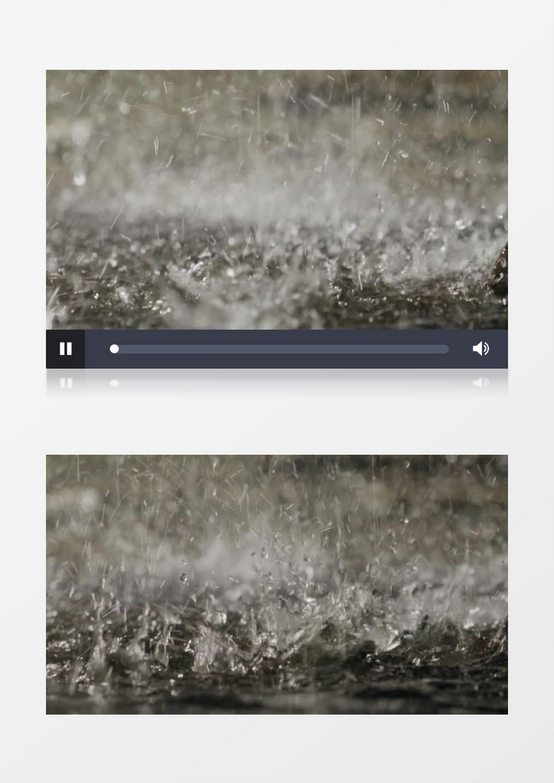 实拍雨水滴落地面的景象实拍视频素材