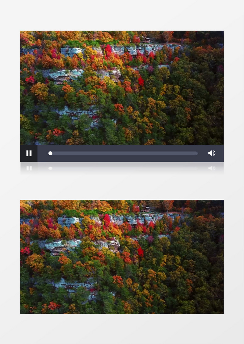航拍山川上多彩的树木实拍视频素材