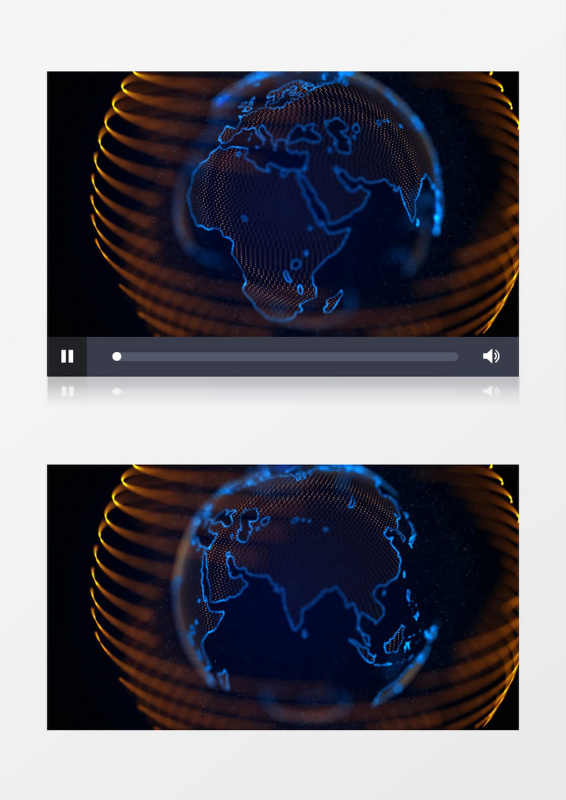 在旋转的蓝色光点地球模型视频素材