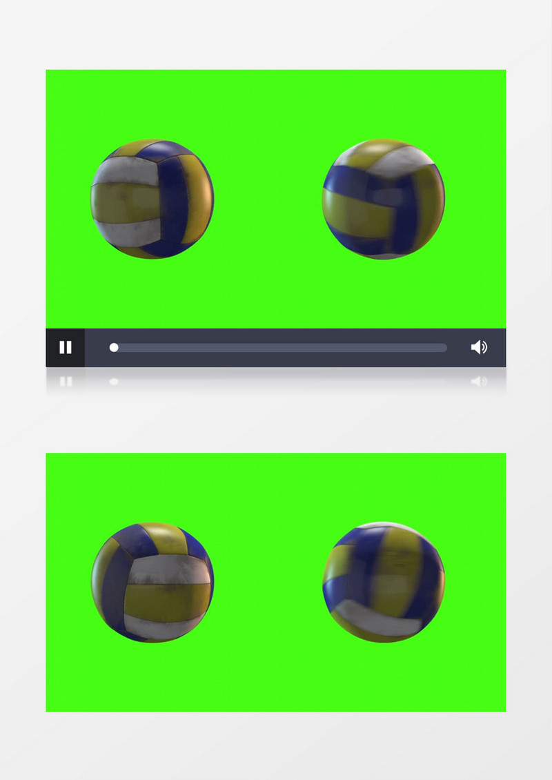 一个快速旋转的球跟慢速旋转的排球视频素材