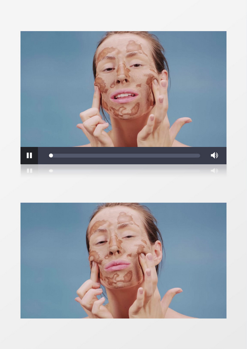 美女在按摩脸上敷好的面膜实拍视频素材