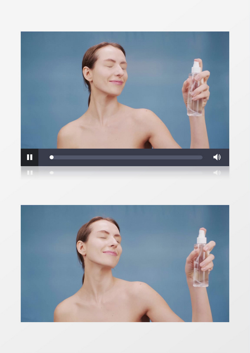 美女在脸上喷爽肤水实拍视频素材