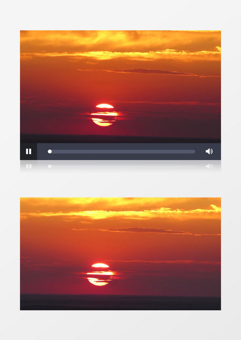 唯美海上红色落日实拍视频素材
