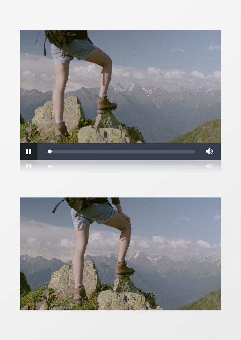 站在山顶俯瞰美景的人实拍视频素材